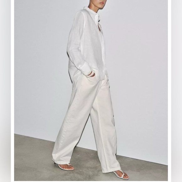 Zara 100% LINEN SHIRT ZW COLLECTION - Picture 2 of 4